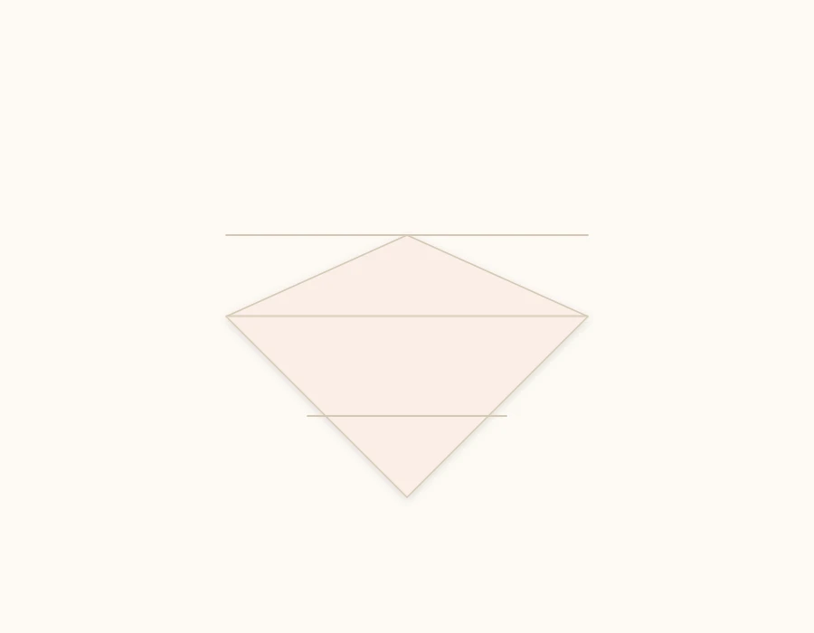 Paper with the top and bottom points folded in, leaving the side points free