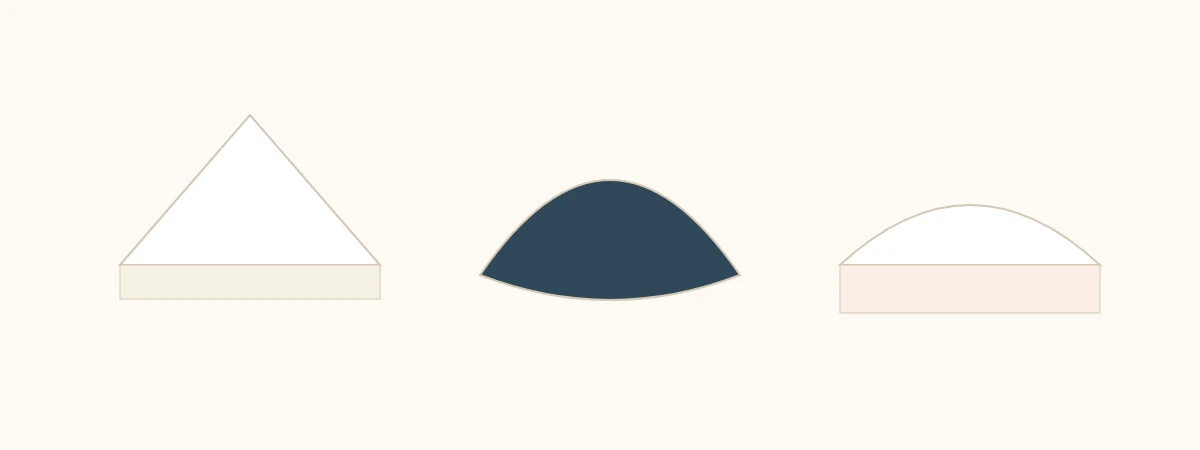 Side profiles of three paper hats: basic, pirate, and painter